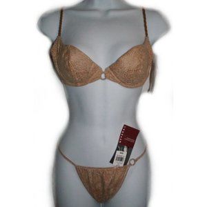 NEVADA Western Themed Faux Suede Bra & Panties Set - NEW